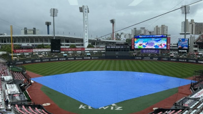 ‘후반기 첫날부터 비라니’ 수원 한화-KT전 포함 5경기 모두 ‘우천 취소’ [SS수원In]