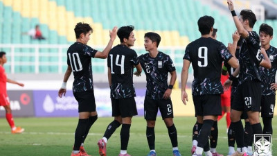 ‘조상혁 해트트릭’ 이민성호, 라오스 7-0으로 꺾고 U-23 아시안컵 예선 2연승 ‘순항’