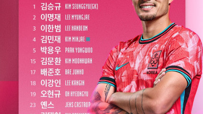 확 달라진 라인업! 멕시코전 나서는 홍명보호, 손흥민 대신 오현규·카스트로프 첫 A매치 선발