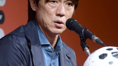 [SW포토]홍명보 감독,'손흥민, 잘 하고 있다'