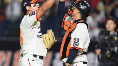 [포토] 김서현-이재원 ‘이겼다’