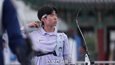[포토]정몽구배 양궁 리커브 4강에 진출한 박주혁