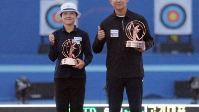 [포토]박리예-양재원, 정몽구배 양궁 컴파운드 남·녀 개인 우승