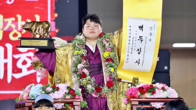 ‘씨름 괴물’ 김민재, 울주추석장사씨름대회 백두장사 2연패… 통산 16번째 장사 타이틀