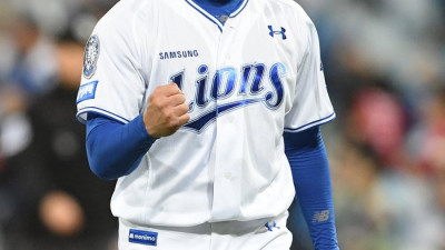 [포토]삼성 선발 원태인의 포효