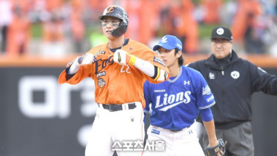 [포토] 채은성 ‘내가 해냈어’