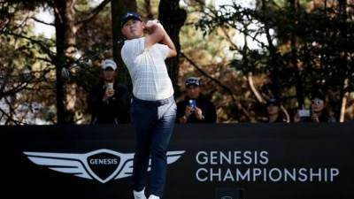 김시우, 8번 홀 이글…아들 앞에서 우승 목표