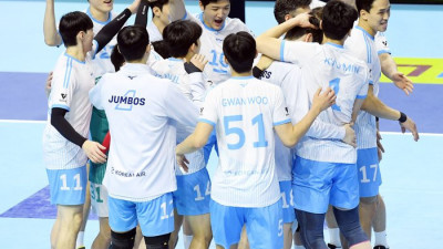 [포토]삼성화재에 3-0 완승 거둔 대한항공