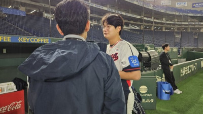 “미래에 도쿄돔에서 뛸 수 있잖아요”…‘능력자’ 김서현, 日기자와 1대1 ‘일본어 인터뷰’ [SS도쿄in]