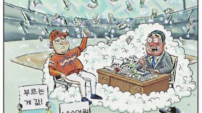 [SW AI 만평] 천정부지 프로야구 FA 몸값… 거품인가, 합리적 지출인가