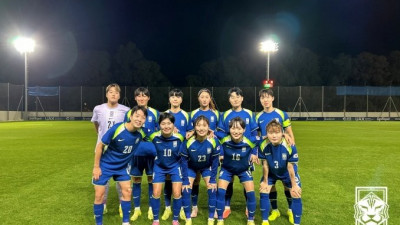 ‘김민지 동점골’ 女신상우호, 초반 실점 딛고 웨일스와 1-1 비겨