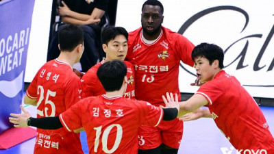 ‘베논 37득점’ 한국전력, 풀세트 끝에 OK저축은행 꺾고 4위 자리 고수