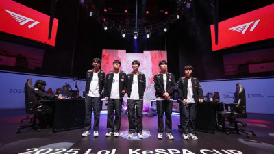 ‘구마유시 더비’ 첫 라운드, T1이 웃었다! 케스파컵 결승 1세트 압도, 27분 만에 승리 [케스파컵 결승]