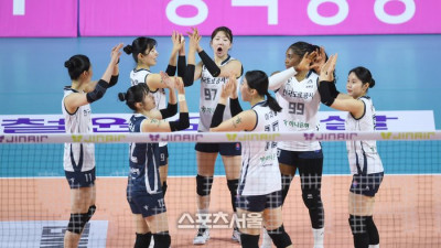 기업은행 연승, 도로공사 벽 앞에 막혔다…0-2→3-2 ‘대역전승’ 이게 바로 선두의 힘