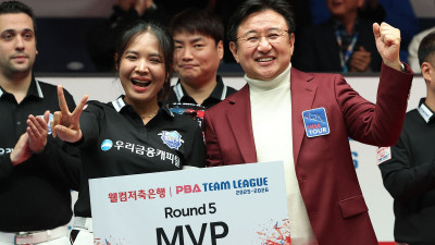 우리금융캐피탈, PBA 팀리그 5R 우승…스롱 피아비, 팀리그 라운드 MVP 첫 수상