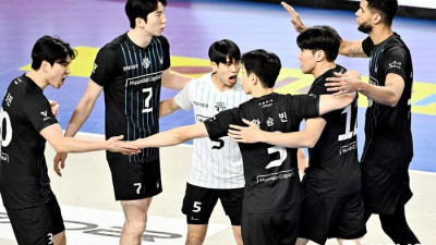 블로킹 11개+두 자릿수 득점자만 4명…현대캐피탈, 한국전력 꺾고 3연승으로 ‘선두’ 등극