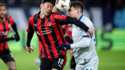 ‘아깝다!’ 조규성 7호골인줄 알았더니 동료 득점 인정…미트윌란, 사상 첫 유로파리그 16강 진출 (종합)