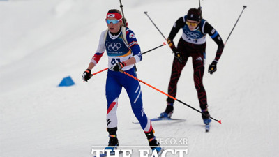 [동계올림픽] '아쉽다!'…귀화 국가대표 압바꾸모바, 바이애슬론 여자 15km 개인 63위