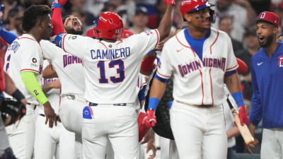 ‘이게 진짜 야구지’…카미네로 선제 솔로포→ 세베리노 1사 2,3루 위기 저지-슈와버 연속 삼진→저지, 타티스 주니어 3루 저격→헨더슨 동점 솔로포 [도미니카-미국 WBC 4강]