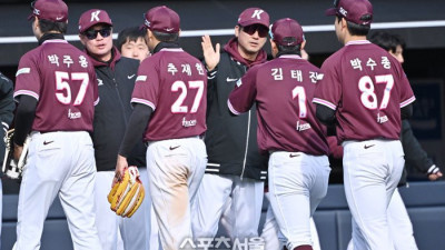 [포토]KT와의 시범경기 승리한 키움 설종진 감독