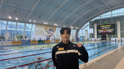 ‘단거리 간판’ 지유찬, AG 대표선발전 접영 50ｍ 우승…“주 종목서도 최선 다하겠다”