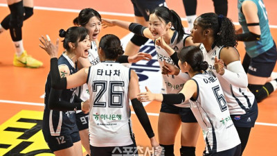 [포토] 환호하는 도로공사 ‘이렇게만 하자’