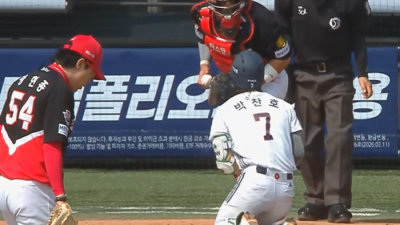 박찬호, 미친 홈 질주...한준수 놀림에 복수 성공 [KBO 오늘의 컷]