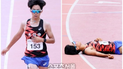 “뛰는 자세가 이상하다고요?”...대천중 김성윤, 종별 5000m 경보 우승 후 탈진
