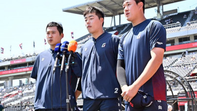 [포토]‘도박장 출입’ 징계 후 복귀한 롯데 3인